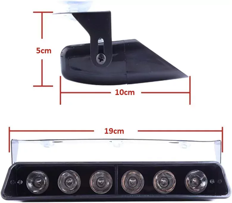 S6 12V Çakmaklık Girişli Cam İçi Vantuzlu Yanıp Sönen Ledi Mavi Kırmızı Beyaz 6 Ledli S6 12V Çakmaklık Girişli Cam İçi Vantuzlu Yanıp Sönen Ledi Mavi Kırmızı Beyaz 6 Ledli