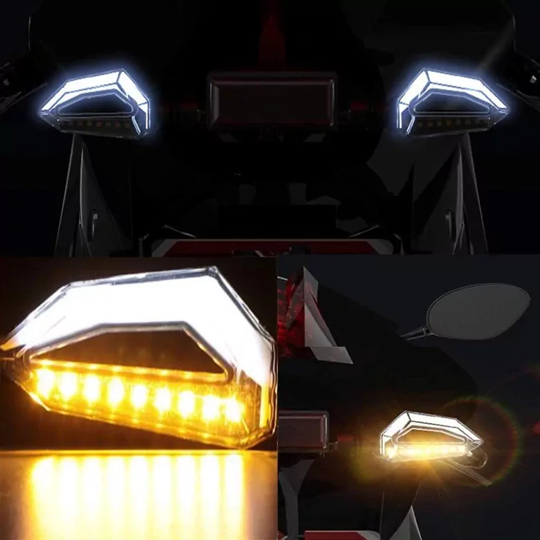 Amerikan Park Modüllü Çift Renk Motosiklet Sinyal LED Takımı 12V DRL Universal Amerikan Park Modüllü Çift Renk Motosiklet Sinyal LED Takımı 12V DRL Universal