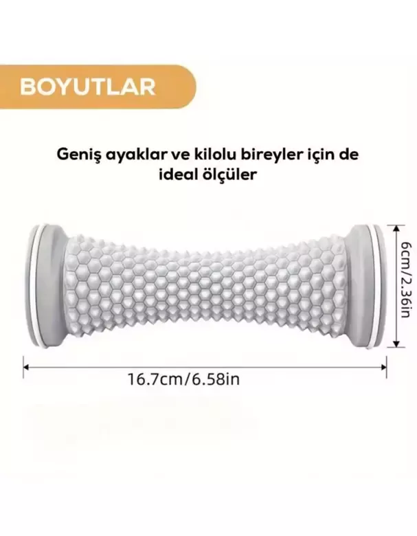 Ayak Masaj Silindiri - Derin Doku Masajı İçin Yüksek Performanslı Silindir Gri