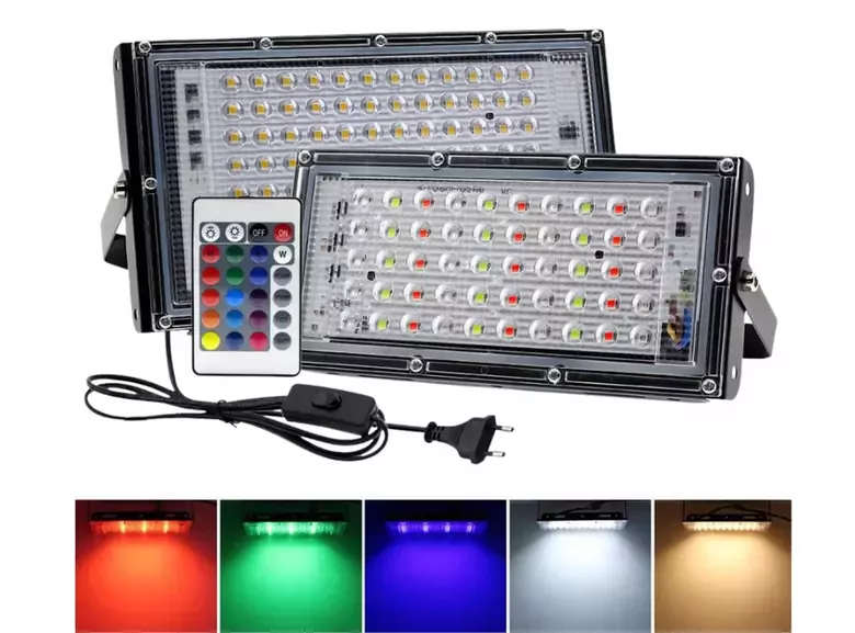 Kumandalı Led Projektör 50w Dış Mekan Reflektör Spot Led Sera Büyük Alan Bitki Yetiştirme Paneli