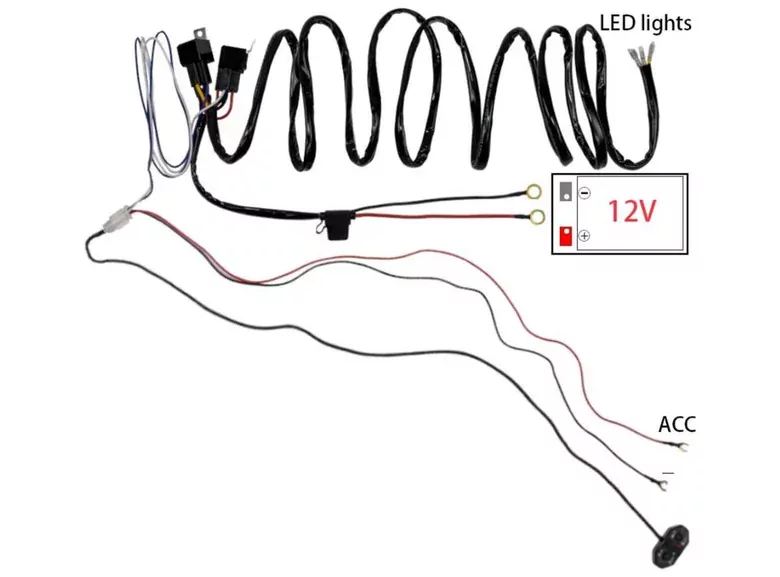 300W 16 AWG Kablo Demeti 15A Off Road LED Çift Tuşlu Kumandalı Kablo Açma Kapma