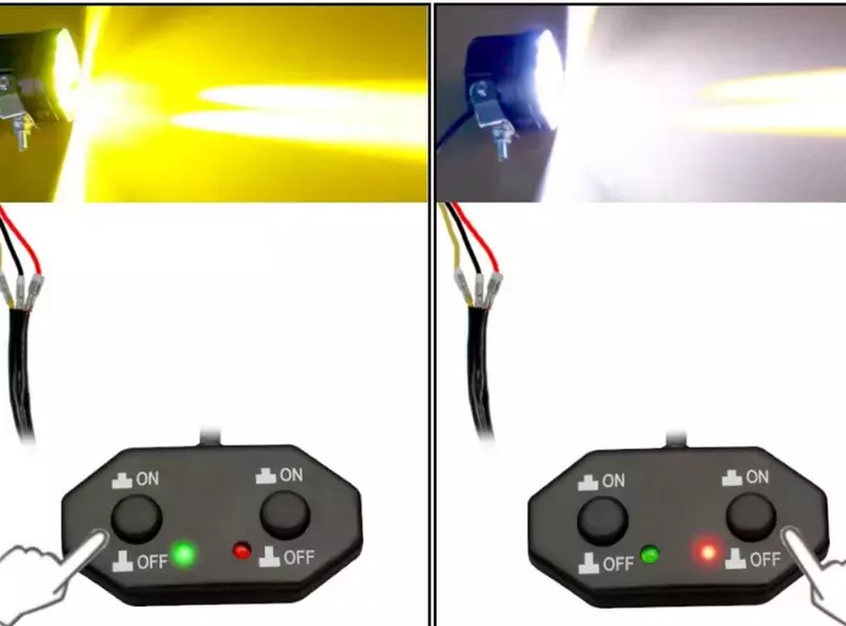 300W 16 AWG Kablo Demeti 15A Off Road LED Çift Tuşlu Kumandalı Kablo Açma Kapma