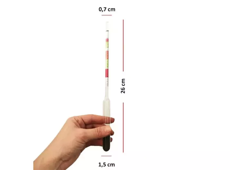 26Cm Üçlü Ölçek Hidrometre Fermante Alkol Ölçüm Cihazı 26Cm Üçlü Ölçek Hidrometre Fermante Alkol Ölçüm Cihazı