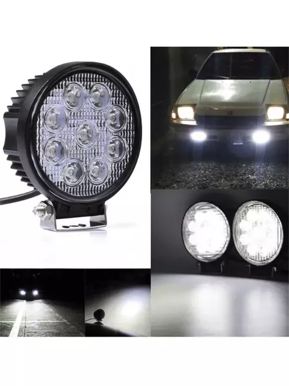 26W  Yuvarlak 9 Ledli Sis Farı Off Road Çalışma Tekne Lambası