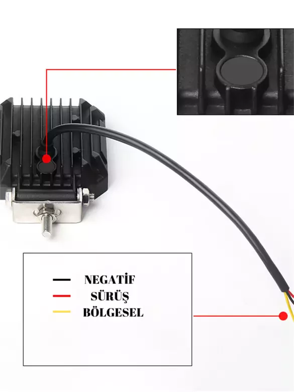15W Kare 10 Ledli Sis Farı Off Road Çalışma Tekne Lambası 15W Kare 10 Ledli Sis Farı Off Road Çalışma Tekne Lambası
