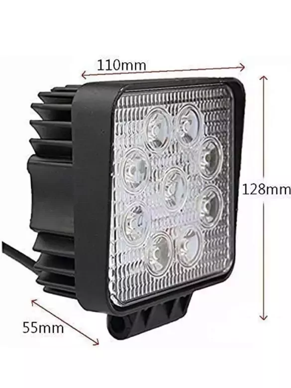22W Kare 9 Ledli Sis Farı Off Road Çalışma Tekne Lambası