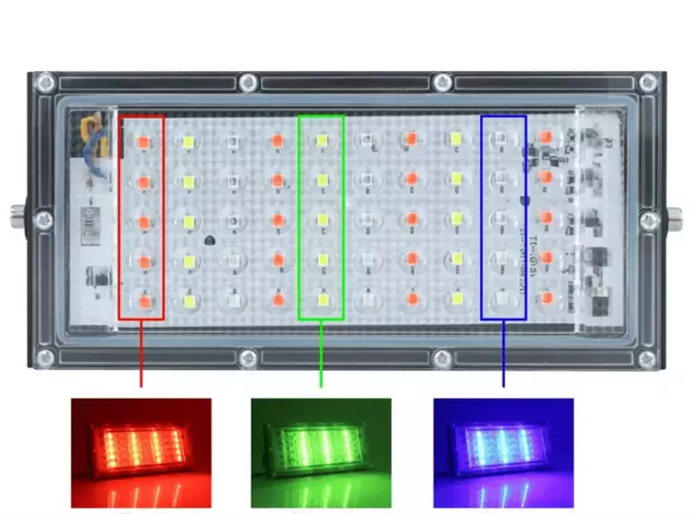 Kumandalı Led Projektör 100w Dış Mekan Reflektör Spot Led Dış Mekan Aydınlatma Paneli Kablolu