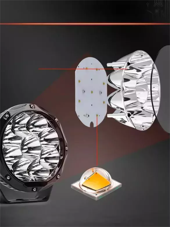 16w Yuvarlak 9 Ledli Kombo Sis Farı Off Road Çalışma Tekne Lambası