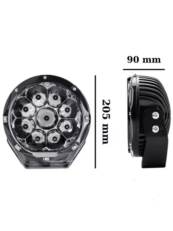 90w Yuvarlak 9 Ledli Sis Farı Off Road Çalışma Tekne Lambası