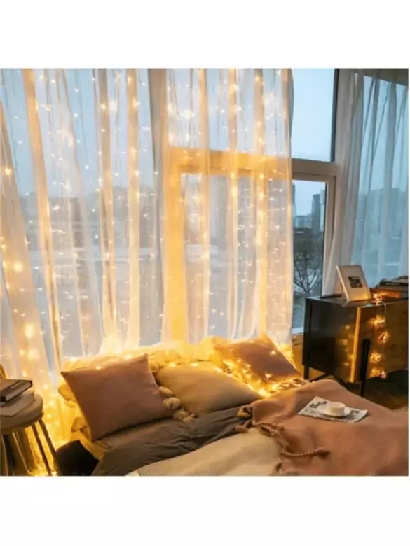 Kumandalı 8 Ayrı Moda Sahip 3 mx3 m 300 Cm X 300 cm Perde Led 10 Saçaklı Gün Işığı Kumandalı 8 Ayrı Moda Sahip 3 mx3 m 300 Cm X 300 cm Perde Led 10 Saçaklı Gün Işığı