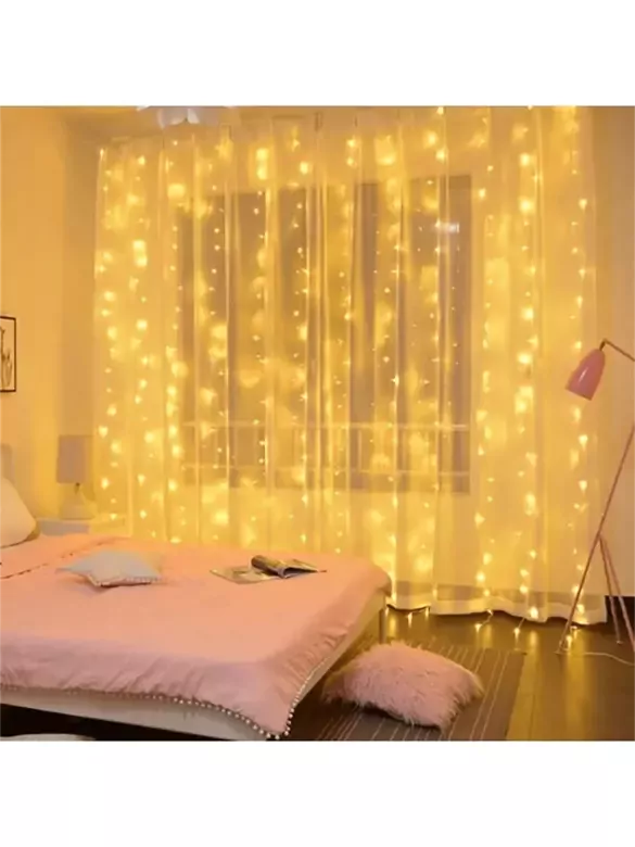 Kumandalı 8 Ayrı Moda Sahip 3 mx3 m 300 Cm X 300 cm Perde Led 10 Saçaklı Gün Işığı Kumandalı 8 Ayrı Moda Sahip 3 mx3 m 300 Cm X 300 cm Perde Led 10 Saçaklı Gün Işığı