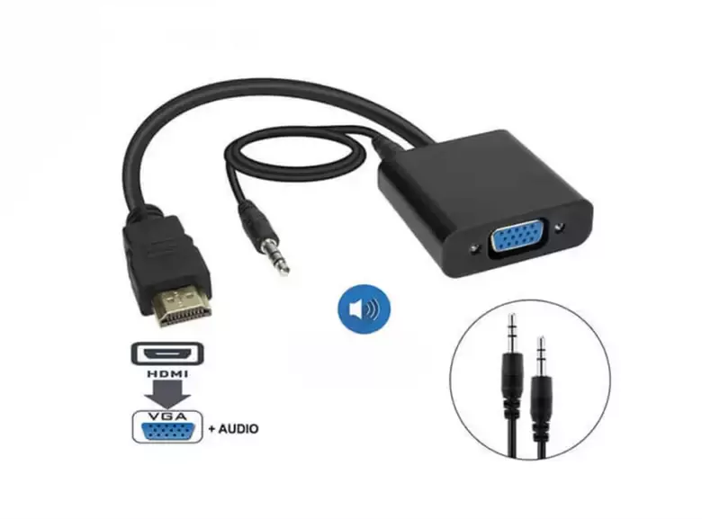 Hdmi To Vga Ses Çıkışlı Kablo Çevirici Dönüştürücü Adaptör