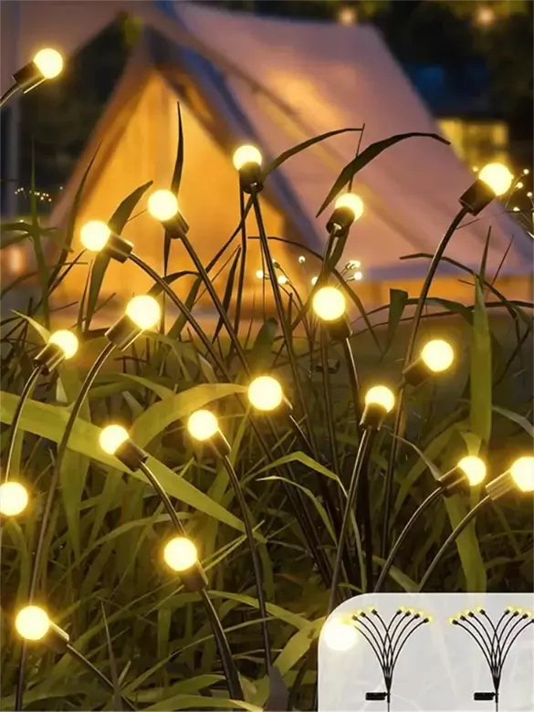6 Led'li Güneş Enerjili Ateş Böceği Çiçek Lamba