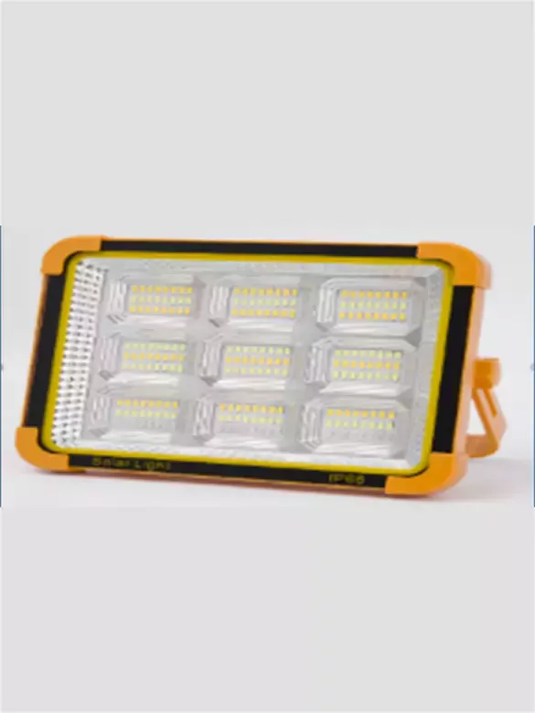 100w Kare Led Projektör Beyaz -sarı Işık Çakar Modlu Güneş Enerjili