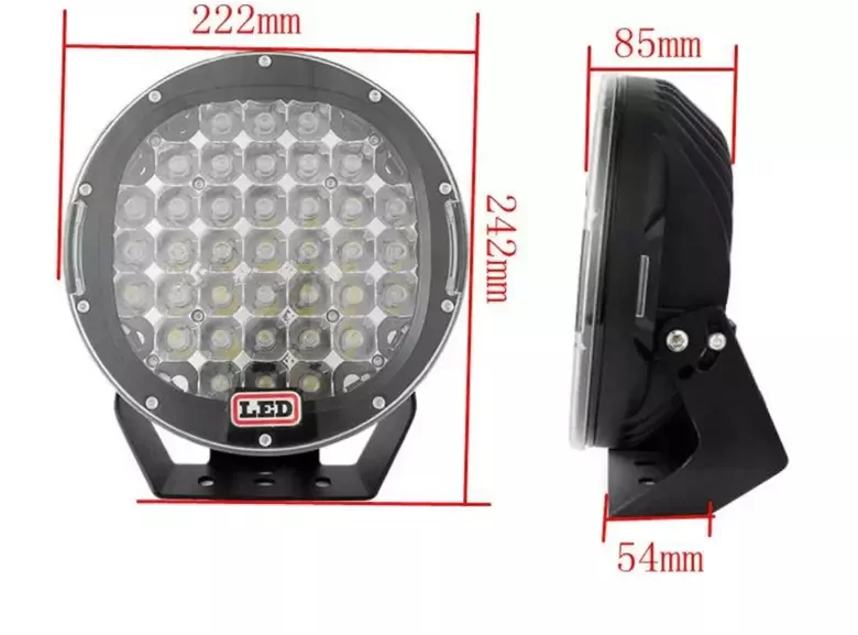 32 Ledli Siyah Çerçeve 96w Off Road Led Sis Farı Su Geçirmez 12v 24v Yuvarlak Çalışma Lambası