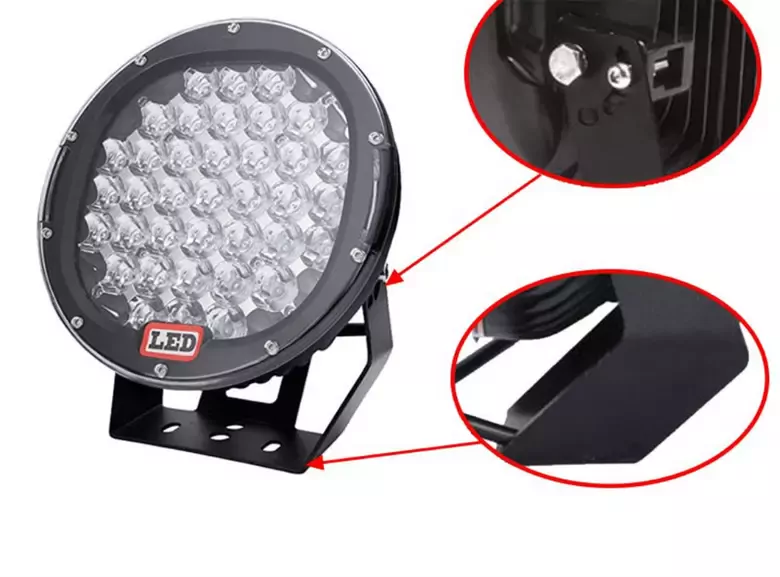 32 Ledli Siyah Çerçeve 96w Off Road Led Sis Farı Su Geçirmez 12v 24v Yuvarlak Çalışma Lambası
