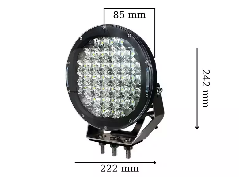 37 Ledli Siyah Çerçeve 185w Off Road Led Sis Farı Su Geçirmez 12v 24v Yuvarlak Çalışma Lambası