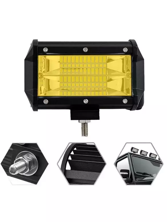 Sis Farı Su Geçirmez Çift Sıra 24 Led Sarı Off Road Spot Tekne Çalışma Lambası 72w Sis Farı Su Geçirmez Çift Sıra 24 Led Sarı Off Road Spot Tekne Çalışma Lambası 72w