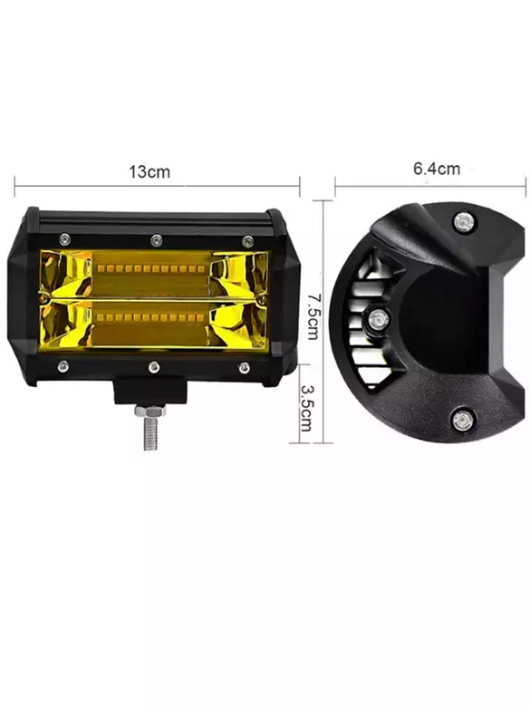 Sis Farı Su Geçirmez Çift Sıra 24 Led Sarı Off Road Spot Tekne Çalışma Lambası 72w Sis Farı Su Geçirmez Çift Sıra 24 Led Sarı Off Road Spot Tekne Çalışma Lambası 72w