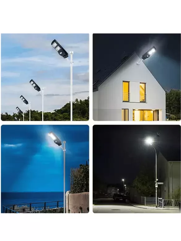 Dikdörtgen Solar Güneş Enerjili Uzaktan Kumandalı Led Bahçe Dekor Aydınlatması Sokak Lambası