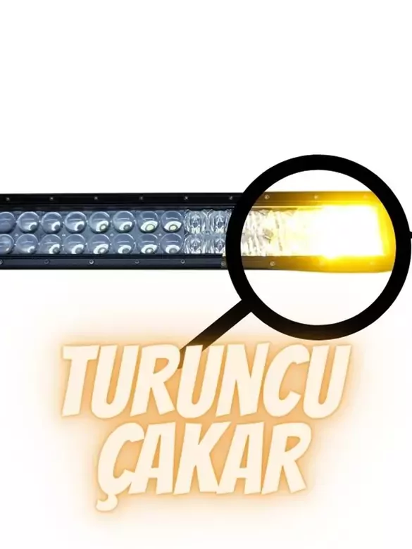Led Bar Turuncu - Beyaz Işık Yayıcı Uzun Ince Off Road Led 107cm Flaş Işıklı
