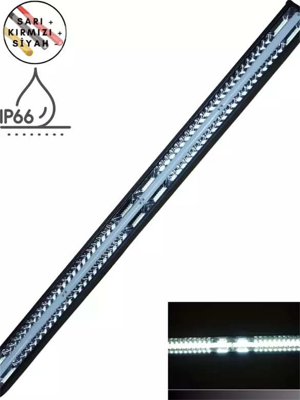 Led Bar Beyaz Işık Yayıcı Uzun Off Road Tekne Iş Makinesi Sis Farı 107cm