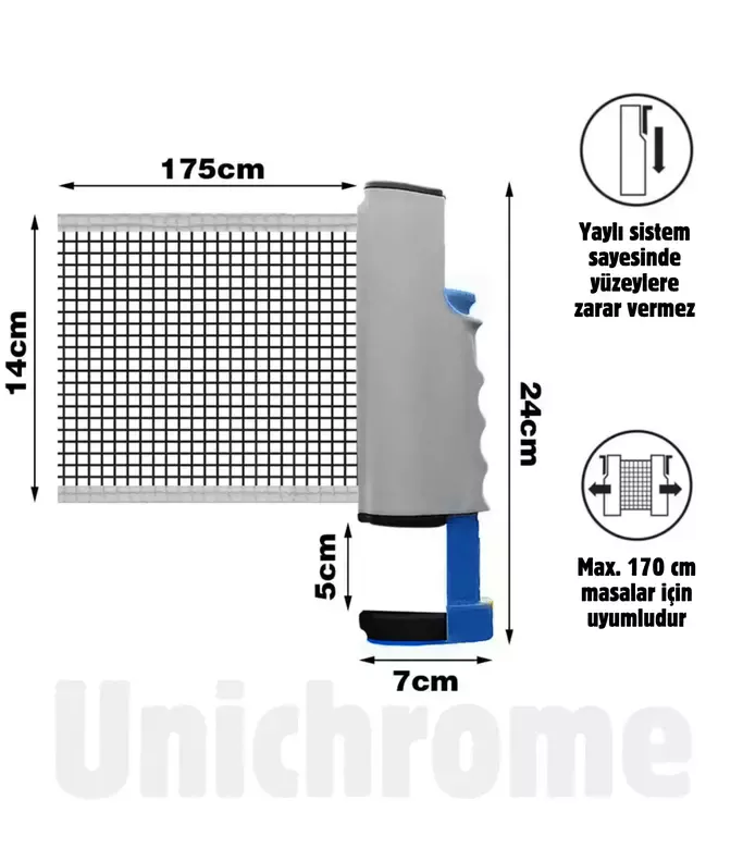 Açılır Kapanır Ayarlı Masa Tenisi File 2 Raket 3 Top Set