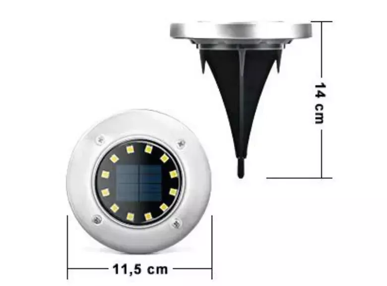 Tekli 8 Led'li Gömme Solar Güneş Enerjili Zemin Yol Bahçe Aydınlatma Spot Lambası Su Geçirmez