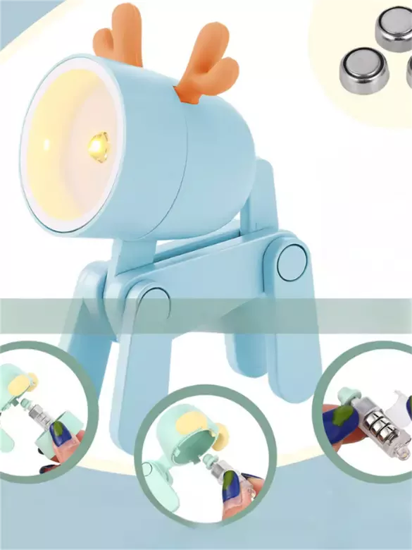 Mini Mavi Led Gece Lambası Sevimli Tavşan Çocuklar Yatak Odası Başucu Oyuncak Masa Lambası