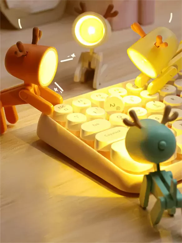 Mini Mavi Led Gece Lambası Sevimli Tavşan Çocuklar Yatak Odası Başucu Oyuncak Masa Lambası