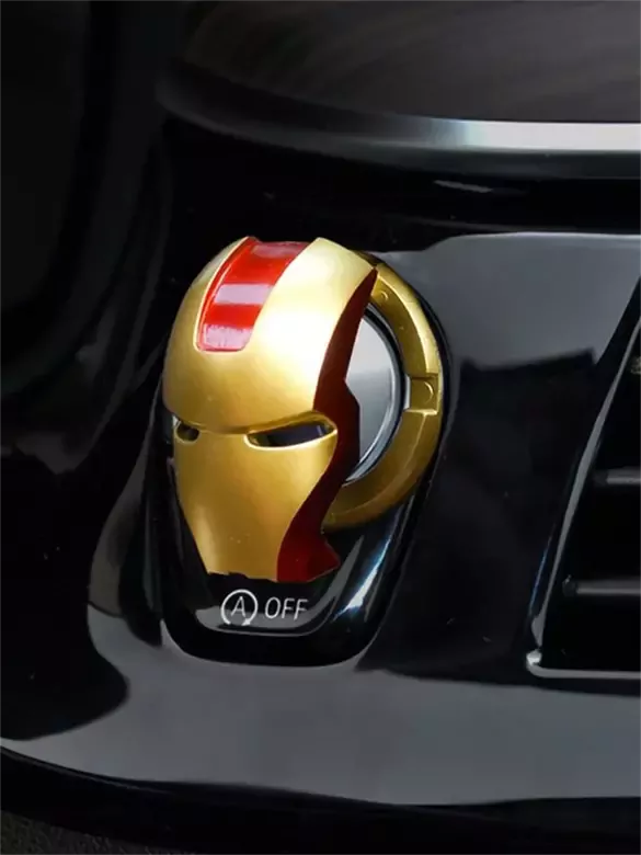Start Stop Çerçevesi Koruyucu Kapak Metal Iron Man Sarı-Kırmızı Start Stop Çerçevesi Koruyucu Kapak Metal Iron Man Sarı-Kırmızı