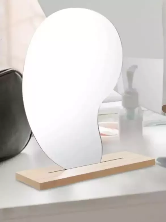 Asimetrik Makyaj Aynası Ahşap Masa Aynası Çerçevesi Tasarım Dekoratif Ayna Asimetrik Makyaj Aynası Ahşap Masa Aynası Çerçevesi Tasarım Dekoratif Ayna