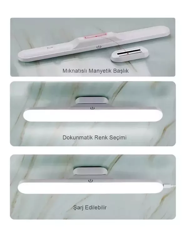 Ct-5249 Şarjlı Led Işık Usb Şarjlı Kablosuz Mıknatıslı Led Lamba Beyaz Kasa 3 Farklı Işık Rengi Ct-5249 Şarjlı Led Işık Usb Şarjlı Kablosuz Mıknatıslı Led Lamba Beyaz Kasa 3 Farklı Işık Rengi