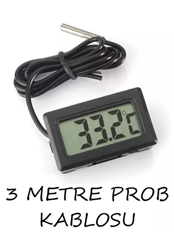 3 METRE Problu Dijital Iç Veya Dış Sıcaklık Ölçer Ev Ve Bebek Odası Termometre -higrometre