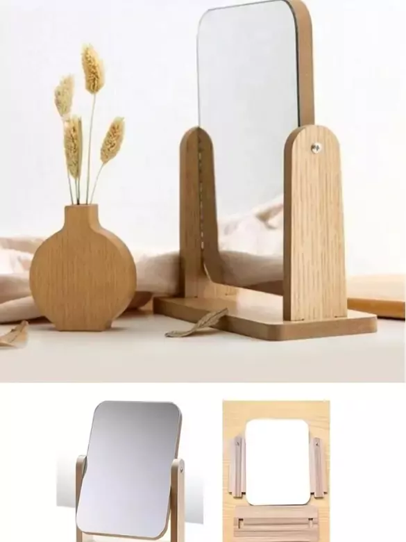 Çift Taraflı Lüx Ahşap Ayarlanabilir Masa, Makyaj, El Aynası Büyük Boy 18 Cm Çift Taraflı Lüx Ahşap Ayarlanabilir Masa, Makyaj, El Aynası Büyük Boy 18 Cm