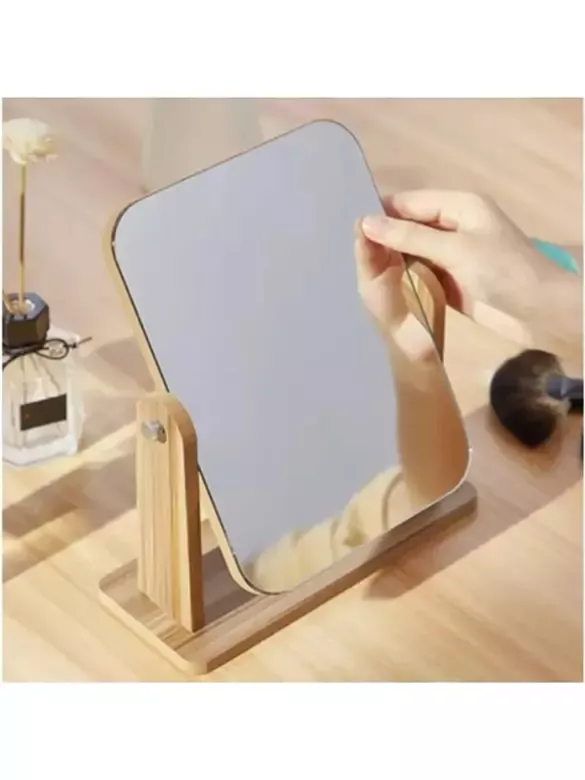 Çift Taraflı Lüx Ahşap Ayarlanabilir Masa, Makyaj, El Aynası Büyük Boy 18 Cm Çift Taraflı Lüx Ahşap Ayarlanabilir Masa, Makyaj, El Aynası Büyük Boy 18 Cm