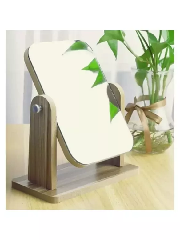 Çift Taraflı Lüx Ahşap Ayarlanabilir Masa, Makyaj, El Aynası Büyük Boy 18 Cm Çift Taraflı Lüx Ahşap Ayarlanabilir Masa, Makyaj, El Aynası Büyük Boy 18 Cm