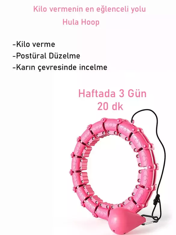 Hula Hoop Egzersiz Çemberi - Egzersiz Halkası - Ağırlıklı - Bel Bölgesi Ayarlanabilir - Hulahop