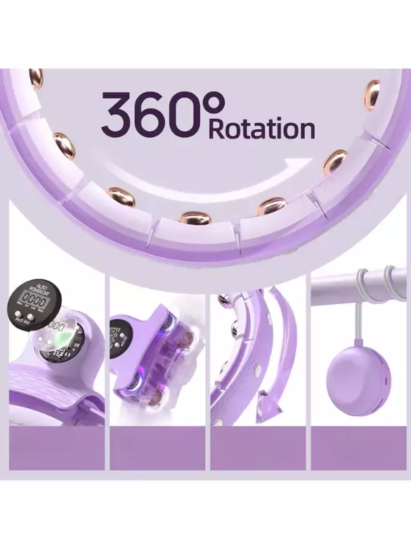 Sayaçlı Smart Hula Hoop,yer çekimi topu ve 360° masaj, 24 parça çıkarılabilir Pilates Çemberi 65-110 Sayaçlı Smart Hula Hoop,yer çekimi topu ve 360° masaj, 24 parça çıkarılabilir Pilates Çemberi 65-110