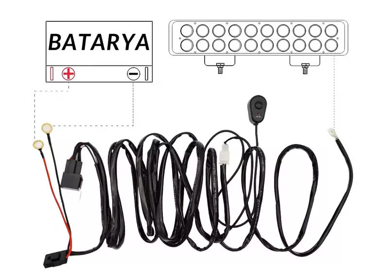300w 18 Awg Kablo Demeti 15a Off Road Led Açma Kapama 300w 18 Awg Kablo Demeti 15a Off Road Led Açma Kapama