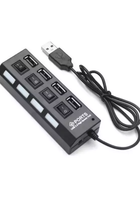 4 Port USB 2.0 Çoklayıcı Çoğaltıcı Hub Anahtarlı Işıklı On Off