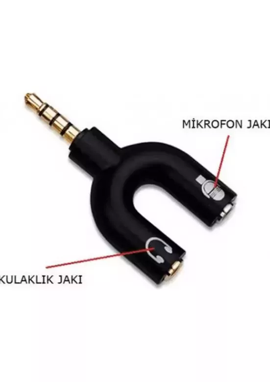 Kulaklık Mikrofon Birleştirici Adaptör 3.5mm Ayırıcı Aparat