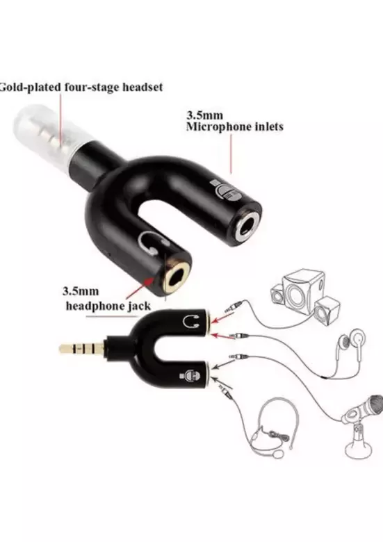 Kulaklık Mikrofon Birleştirici Adaptör 3.5mm Ayırıcı Aparat