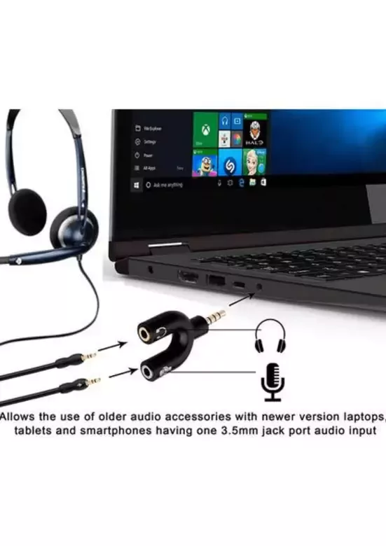Kulaklık Mikrofon Birleştirici Adaptör 3.5mm Ayırıcı Aparat