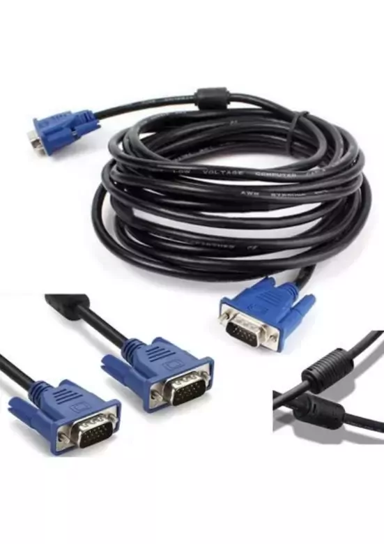 10M Orjinal VGA Görüntü Kablosu Projeksiyon Ekran Monitör LCD Tv - 10 Metre