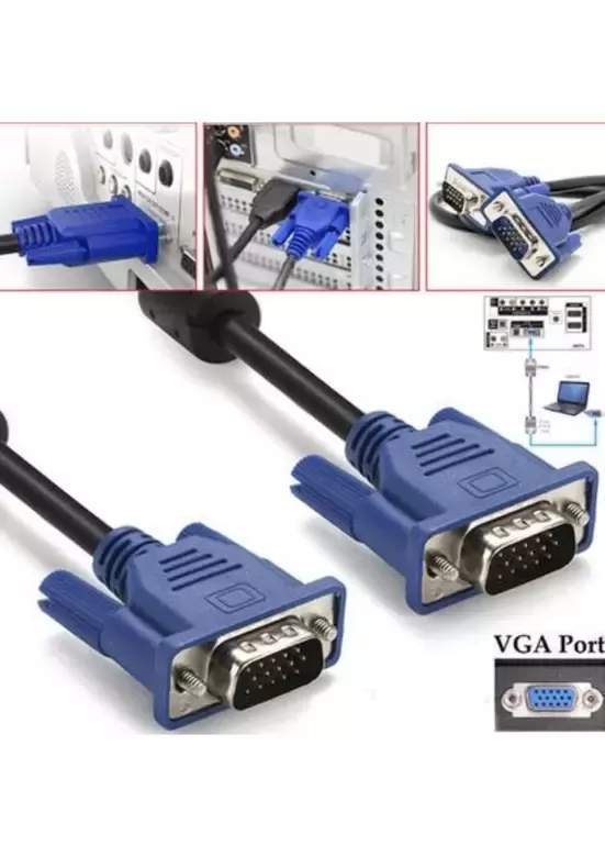 10M Orjinal VGA Görüntü Kablosu Projeksiyon Ekran Monitör LCD Tv - 10 Metre