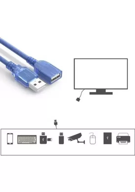 USB 2.0 Uzatma Kablosu Dişi Erkek Uzatıcı USB Uzatma Kablo - 5 mt