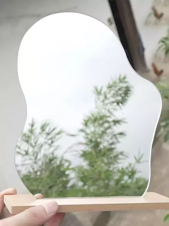 Makyaj Aynası Estetik Ahşap Makeup Mirror