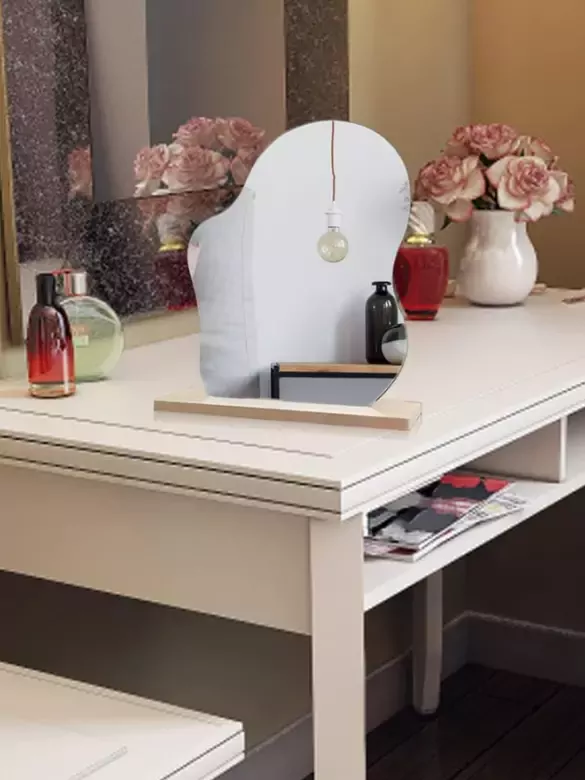 Makyaj Aynası Estetik Ahşap Makeup Mirror