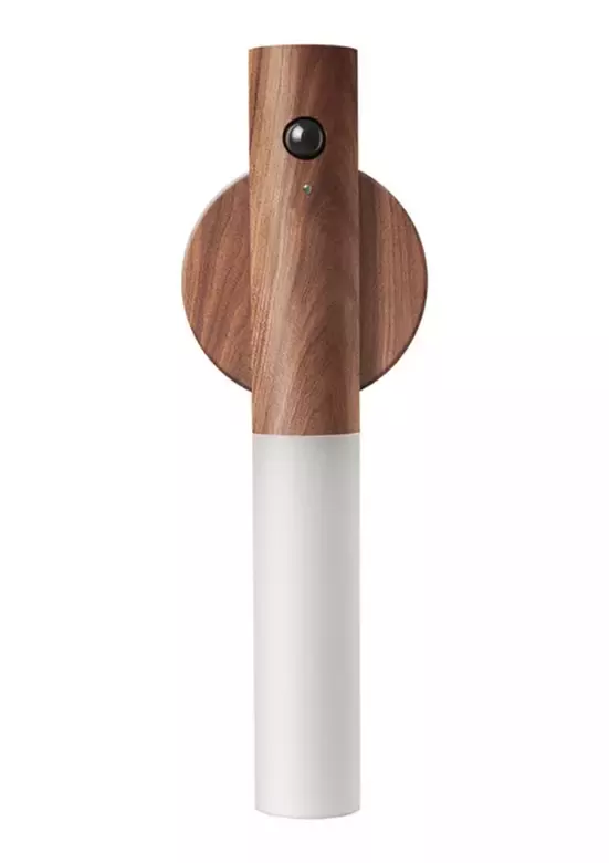 Modern Sensörlü Usb Şarjlı Mıknatıslı Taşınabilir Duvar Aplik Masa Lambası Ahşap Görünümlü Gün Işığı